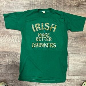 VINTAGE VELVA SHEEN | “Irish Make Better Drinkers” green tee St. Patrick’s Day